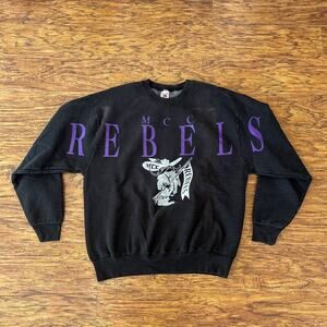 Vintage MCC Rebels Minnesota Purple Black Crewneck Sweatshirt Large